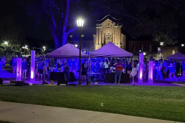 Outdoor festival with SoundMN speaker rental and LED uplighting in Minneapolis