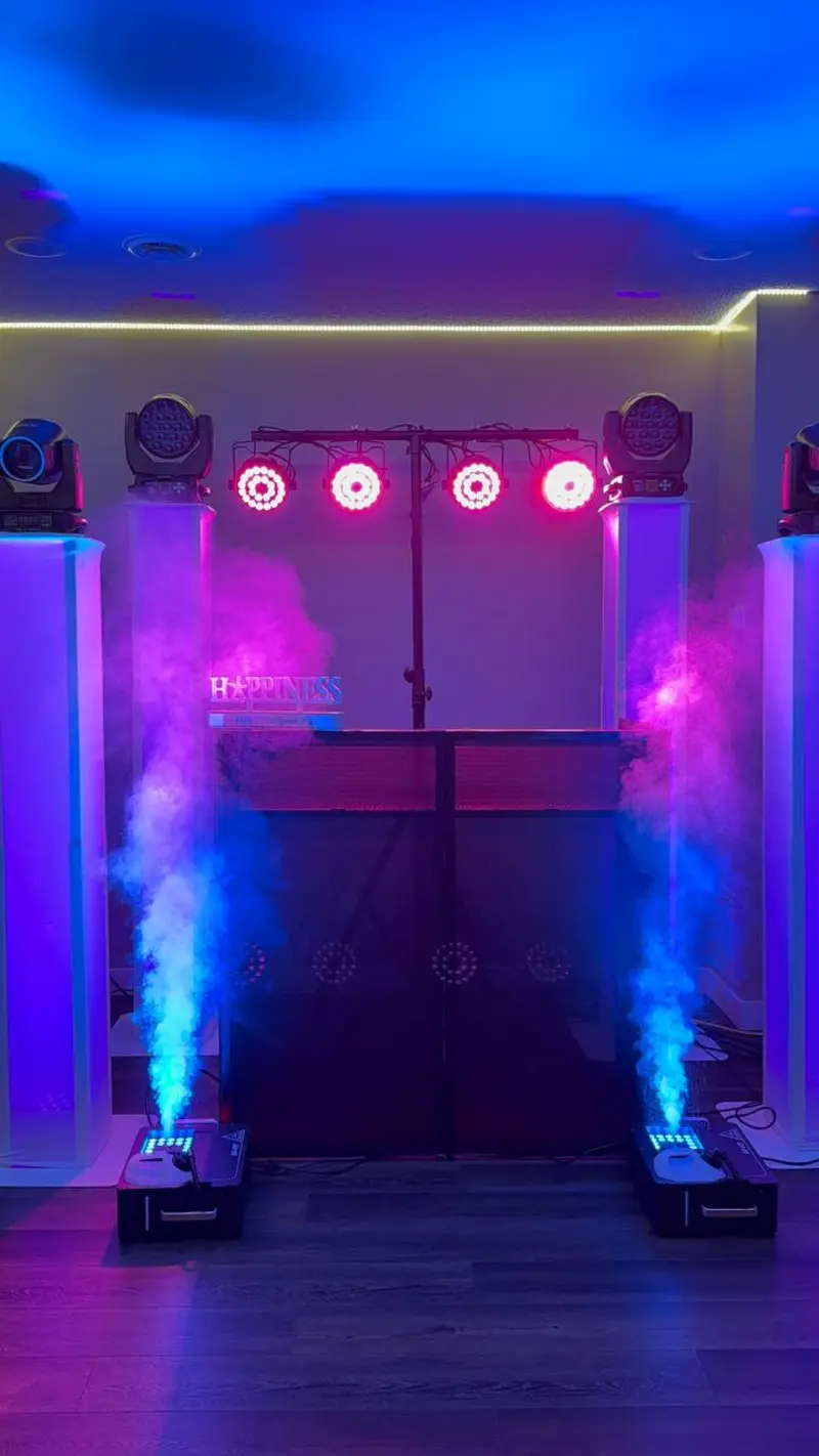 Fog effects with LED lighting at a Minnesota party